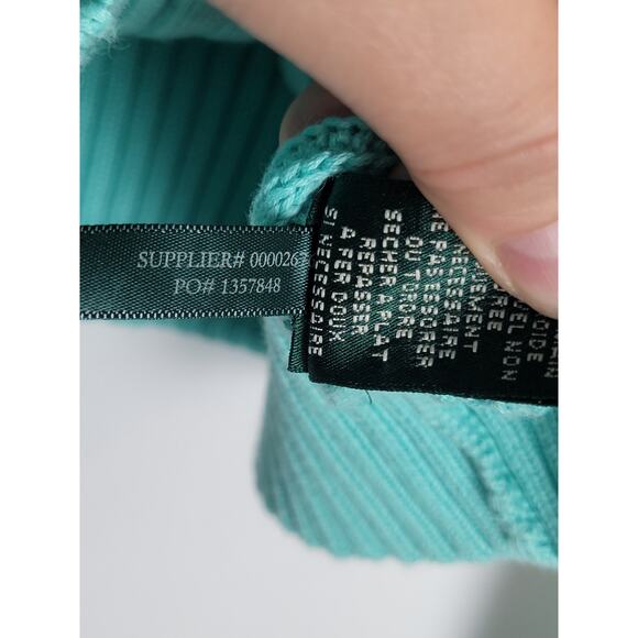 Lauren Ralph Lauren Active Mock Neck Knit Full Zip Teal Turquoise Sweater Size M - Picture 7 of 12